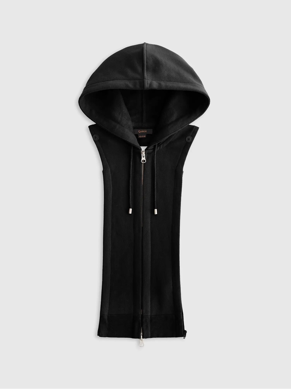 NWT QUINCE Organic Heavyweight Fleece Hoodie Blazer Insert XS/S/M Black 8203